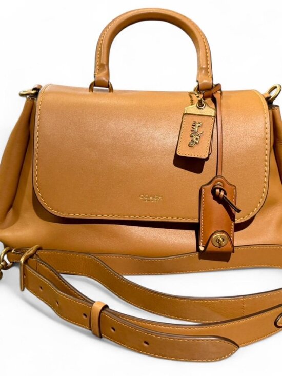 Coach Handbags - Coach Slouchy Rogue Top Handle in Honey Brown